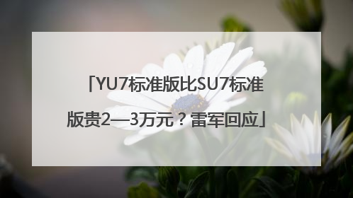 YU7标准版比SU7标准版贵2—3万元？雷军回应